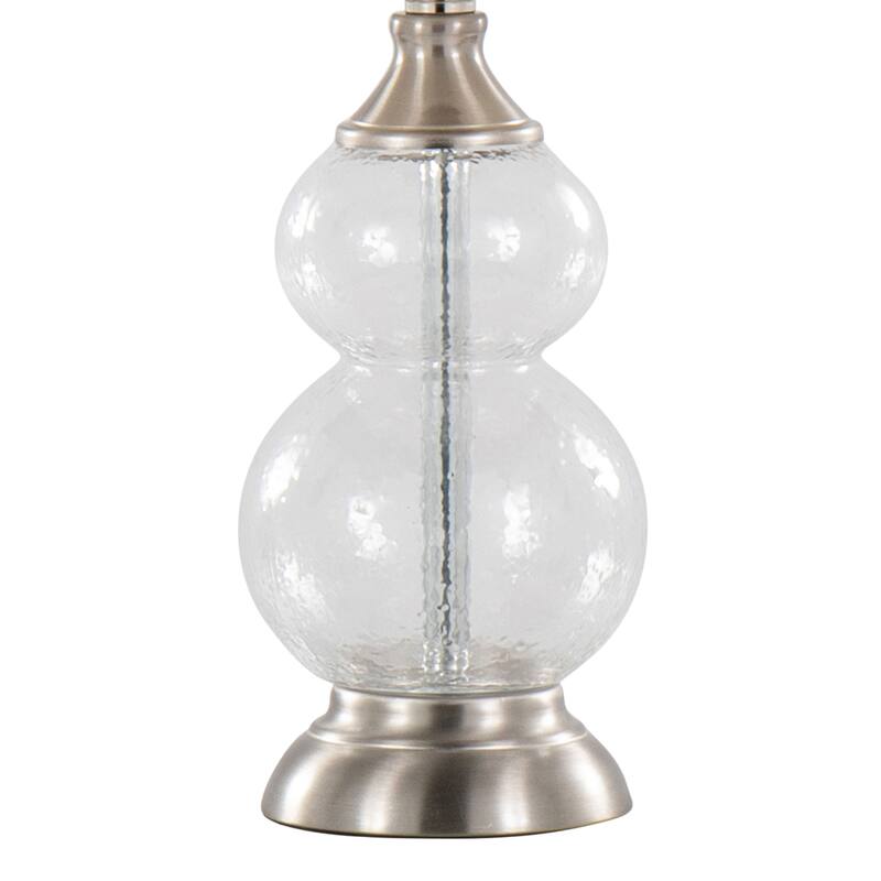 Belle 20.75" Wrinkle Glass Accent Lamp with Linen Shade (Set of 2)