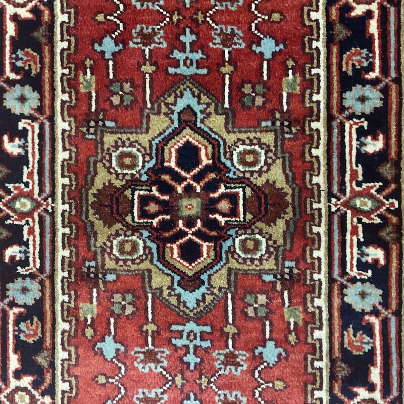 HERAT ORIENTAL Handmade Indo Serapi Wool Runner - 2'6" x 8'