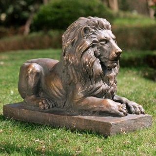 Glitzhome MGO Guardian Standing Lion Statue