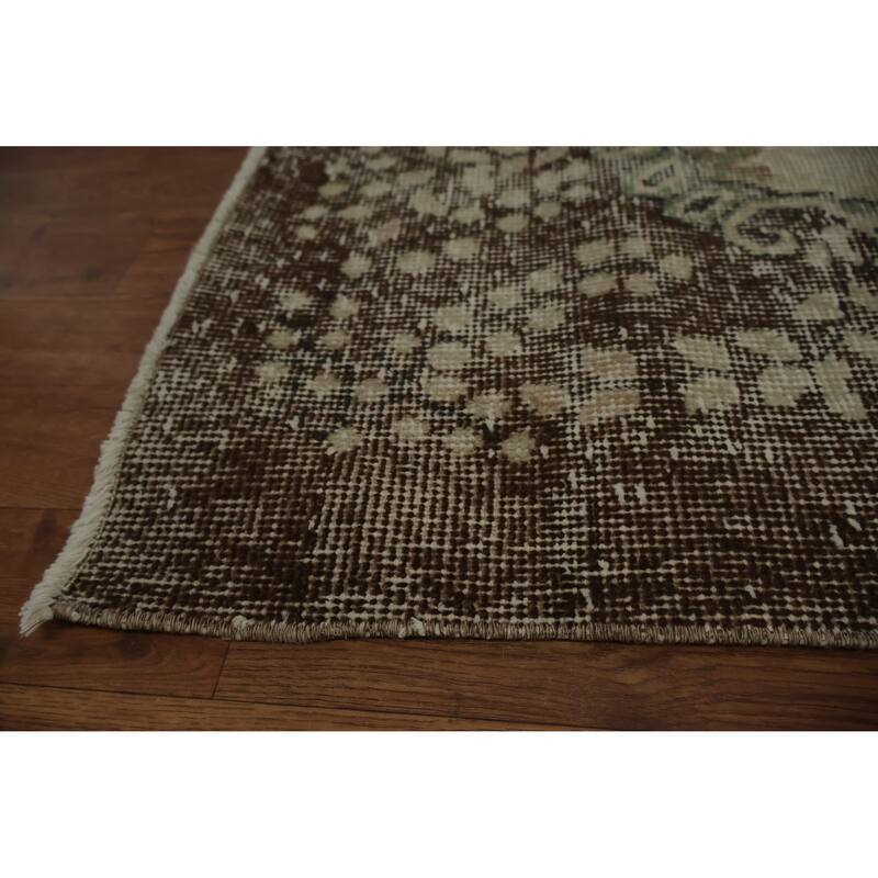 Hand Knotted Oriental 100% Wool Carpet Transitional Floral Beige & Ivories Anatolian Area Rug - 9' 11'' X 6' 2''