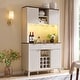 preview thumbnail 21 of 19, 72" Wine Bar Cabinet, Modern Wood Coffee Bar Cabinet with LED Lights - N/A