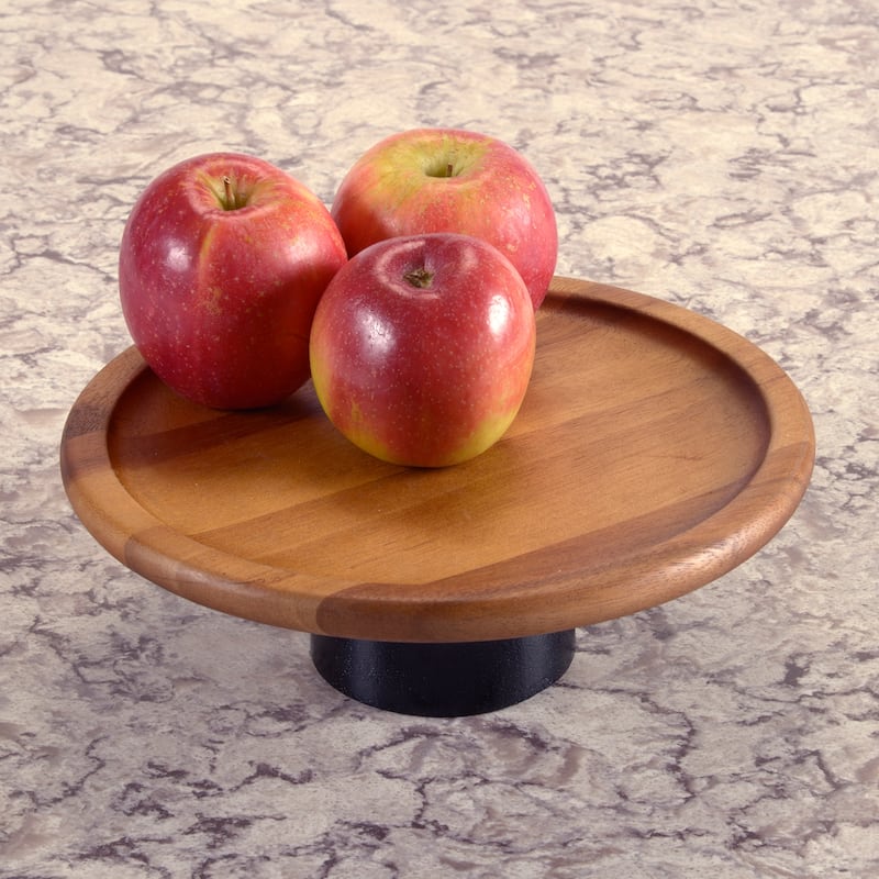 Cake Stand - large - Black Acacia Base - 12" x 12"