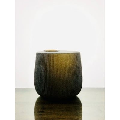 Tabla Vase Vertical Killi Hand Cut Stone Finish Lg Smoke Dia 12" -ST - SMOKE - SMOKE