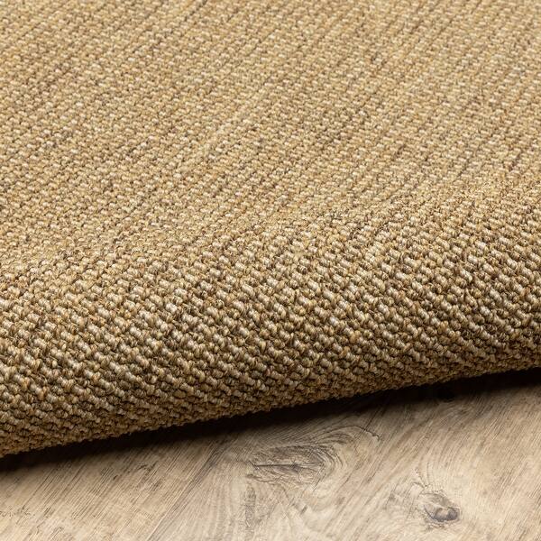 Veranda Solid Tan Indoor Outdoor Area Rug On Sale Overstock 7521436 3 7 X 5 6 Natural