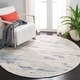 preview thumbnail 9 of 38, SAFAVIEH Handmade Abstract Mahmooda Contemporary Wool Rug 4' Round - Ivory/Blue - Round