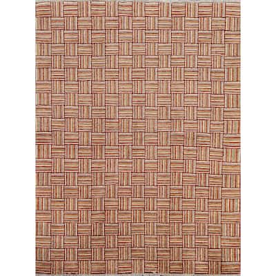 Geometric Gabbeh Kashkoli Oriental Wool Area Rug Hand-knotted Carpet - 4'9" x 6'2"