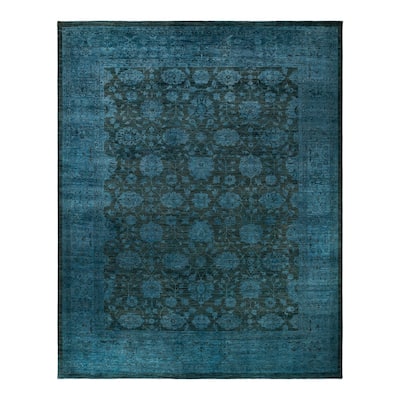 Overton Hand Knotted Wool Vintage Inspired Modern Contemporary Overdyed Brown Area Rug - 12' 1" x 14' 10"