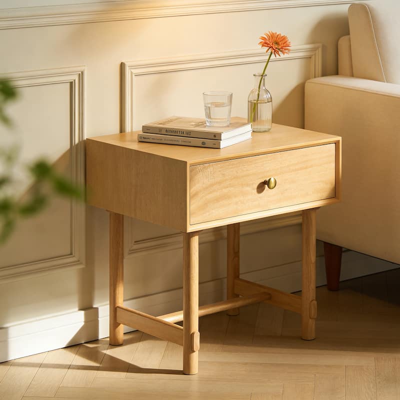 Christopher Knight Home - Mid-Century Mordern Wooden Nightstand with Single Storage Drawer - Natural