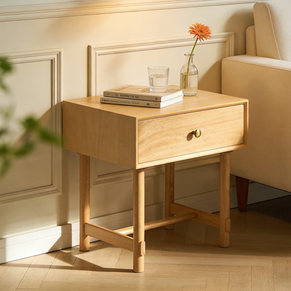 Christopher Knight Home - Mid-Century Mordern Wooden Nightstand with Single Storage Drawer