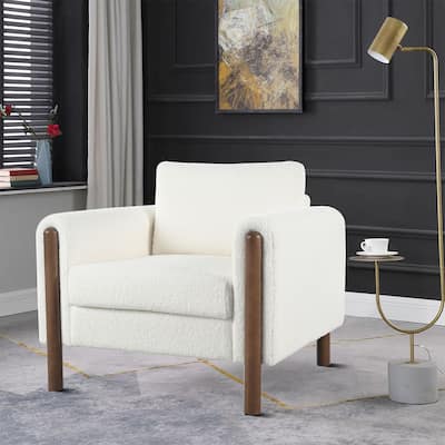 Modern style lounge sofa chair with wooden legs and upholstered backrest suitable for bedroom study living room lounge