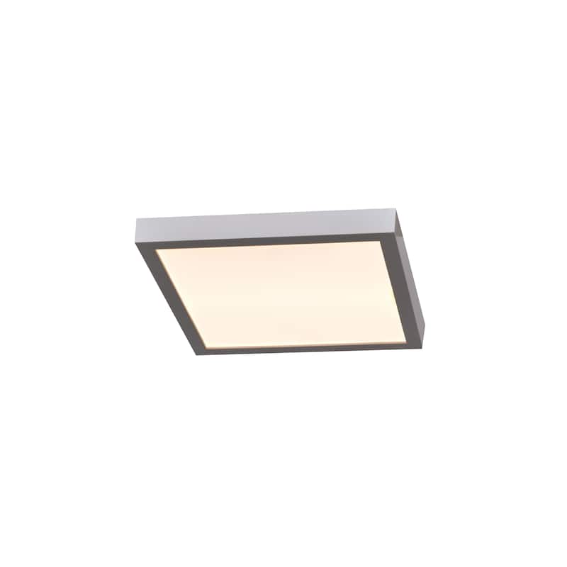 Ulko Exterior - Square LED Flush Mount - Large - Silver Finish - Acrylic Lens