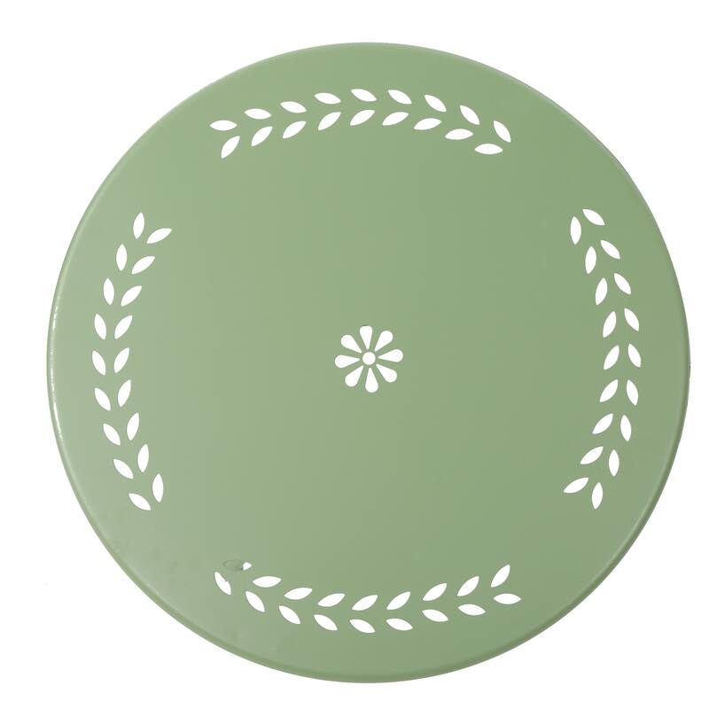 3 PC Metal Set For With a small side table and two matching cafe chairs