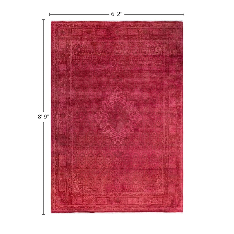 Fine Vibrance One-of-a-Kind Hand-Knotted Area Rug - Pink, 6' 2" x 8' 9" - 6' 2" x 8' 9"
