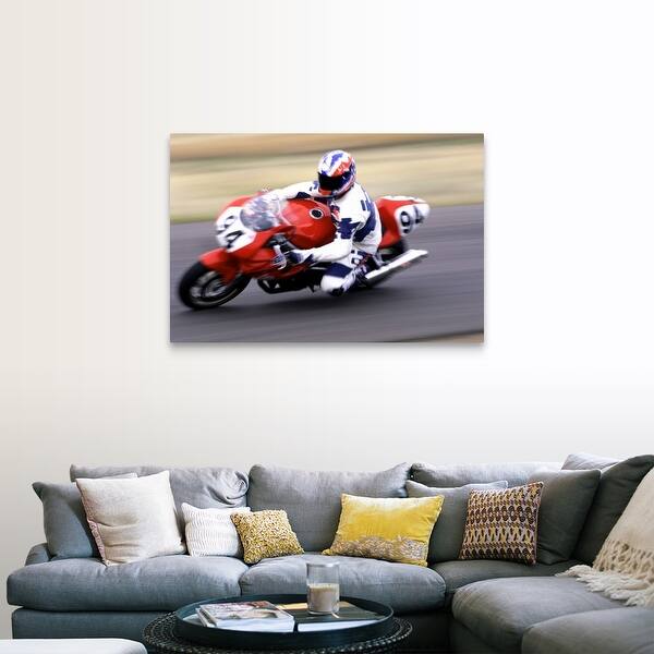 Shop Person Racing Motorcycle Canvas Wall Art On Sale