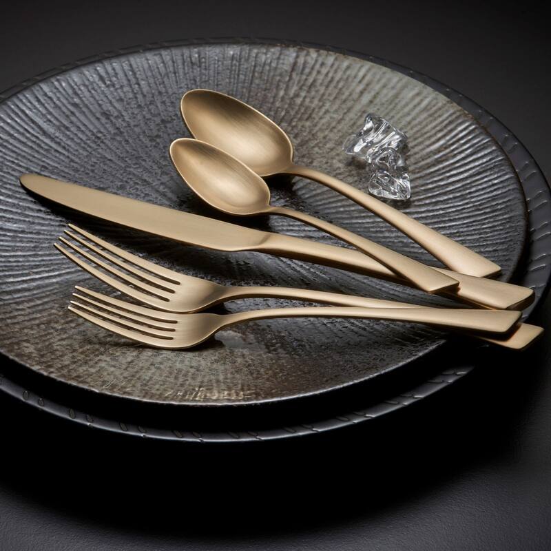 Ornative Abril 18/0 Mirror Stainless Steel 20 Pieces Flatware Set - 10.63" H x 6.69" W x 2.76" D