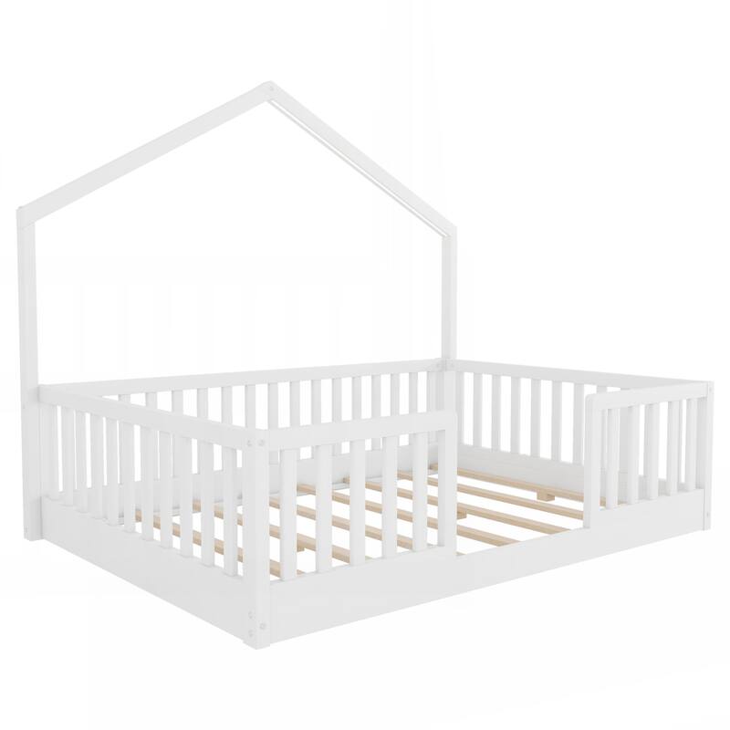 Full Floor Bed with High Rails