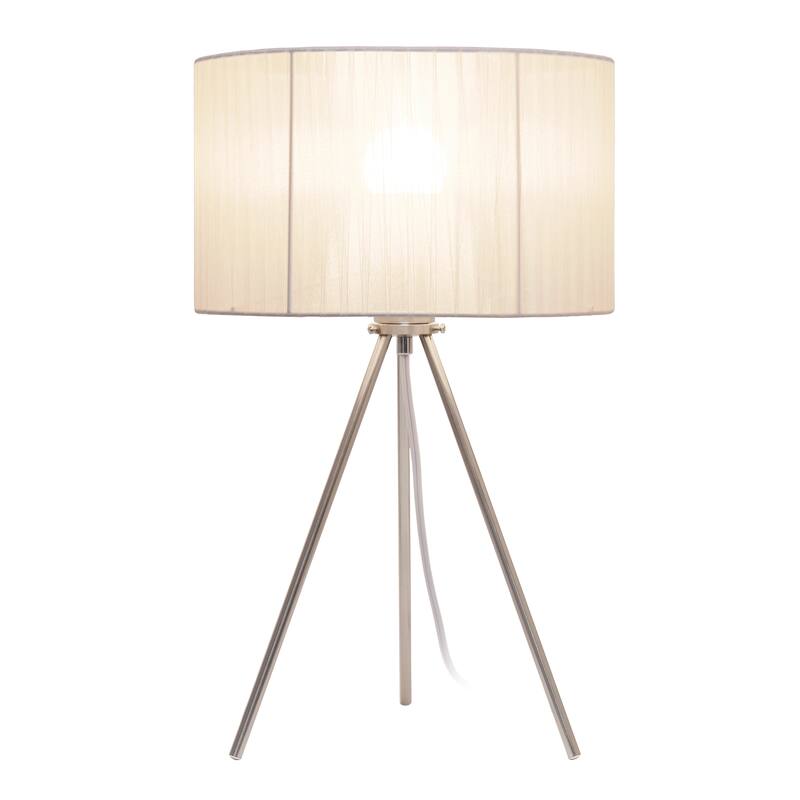 Creekwood Home 19.69" Contemporary Brushed Nickel Pedestal Table Lamp - 19.69