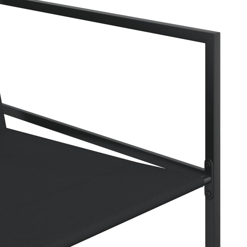 vidaXL Garden Dining Set Set of 16 Black - 42.1 x 129.9 x 28.3 in