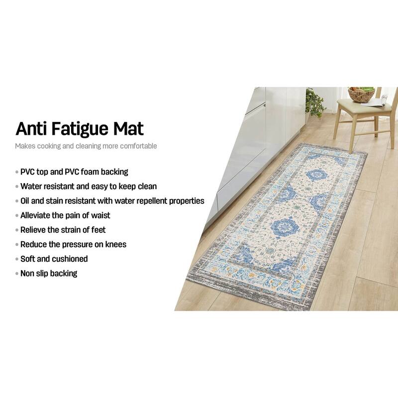 World Rug Gallery Persian Traditional Anti Fatigue Standing Mat