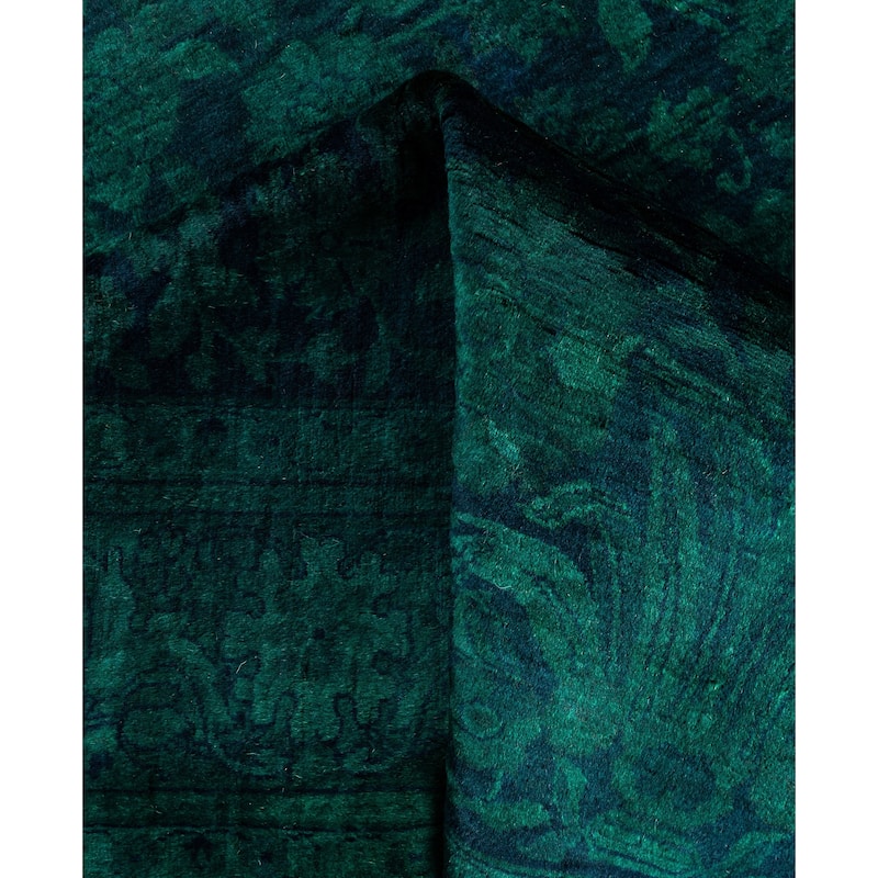Overdyed One-of-a-Kind Hand-Knotted Area Rug - Green - 4' 2" x 6' 3"