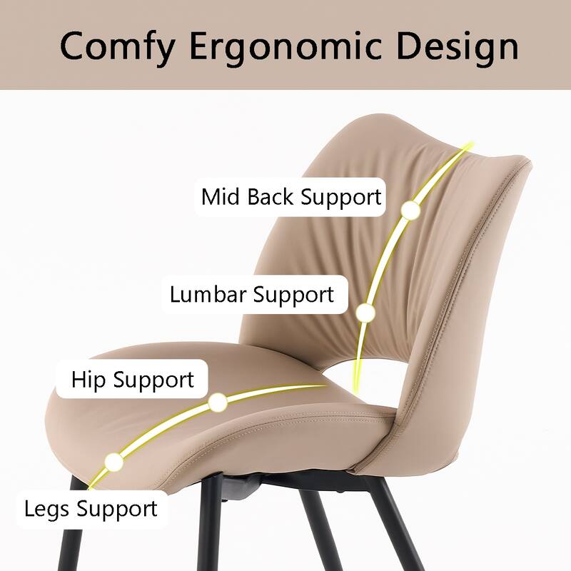 Modern PU Leather Dining Chairs Set of 2, Upholstered Kitchen Chairs