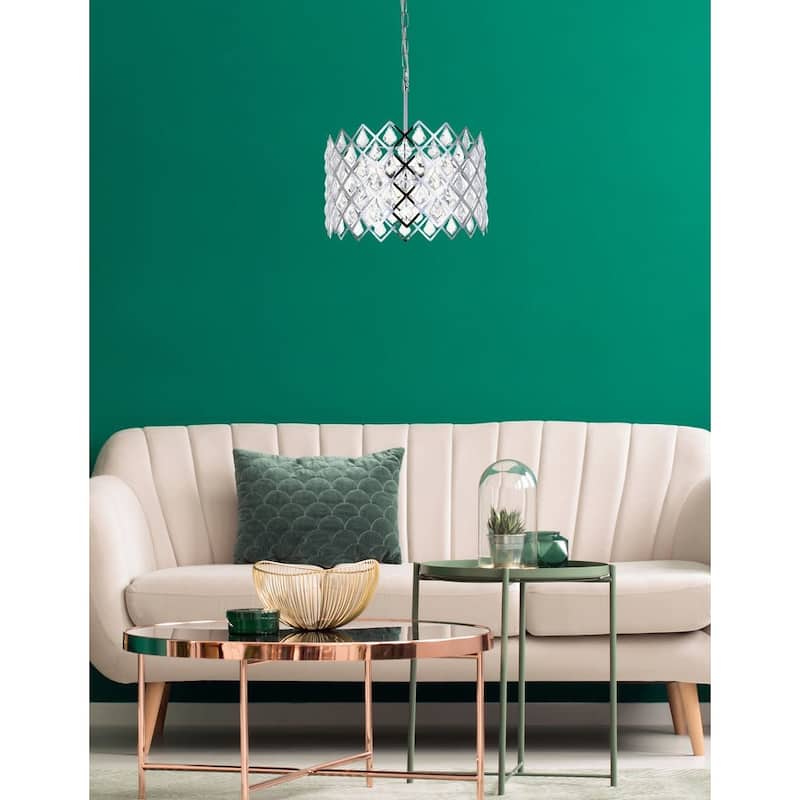 Elegant Lighting 1111D16 Lyla 3 Light 16" Wide Crystal Pendant with