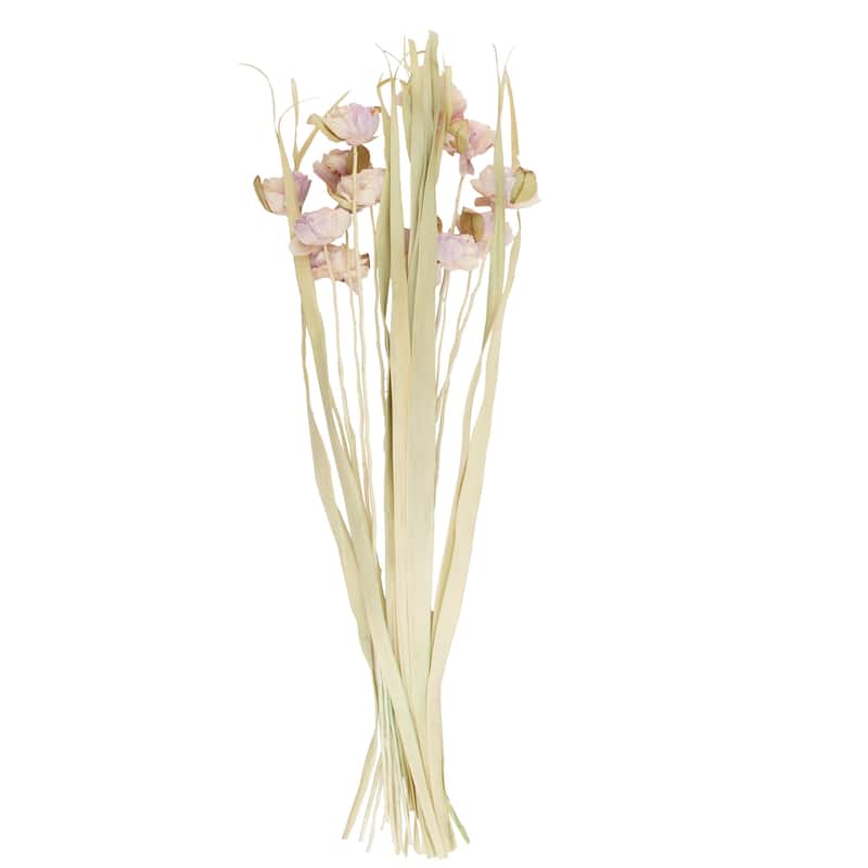 Dried Plant Tall Natural Foliage with Pink Petals - Pink - Roche River Decor - 10"W x 10"L x 49"H