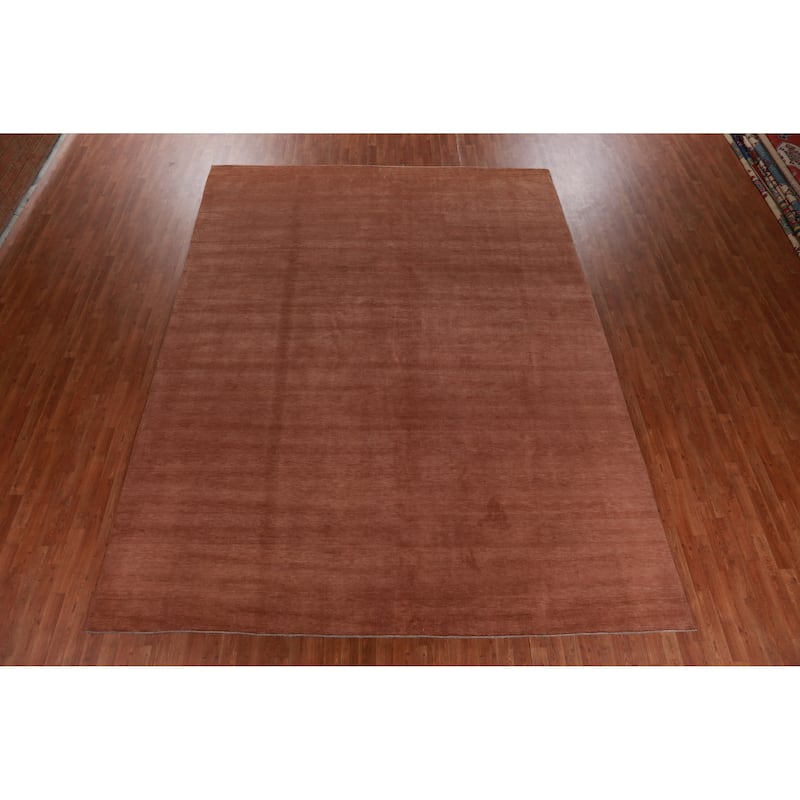 Terracotta Gabbeh Persian Area Rug Hand-Knotted Wool Carpet - 9'11" x 12'9"