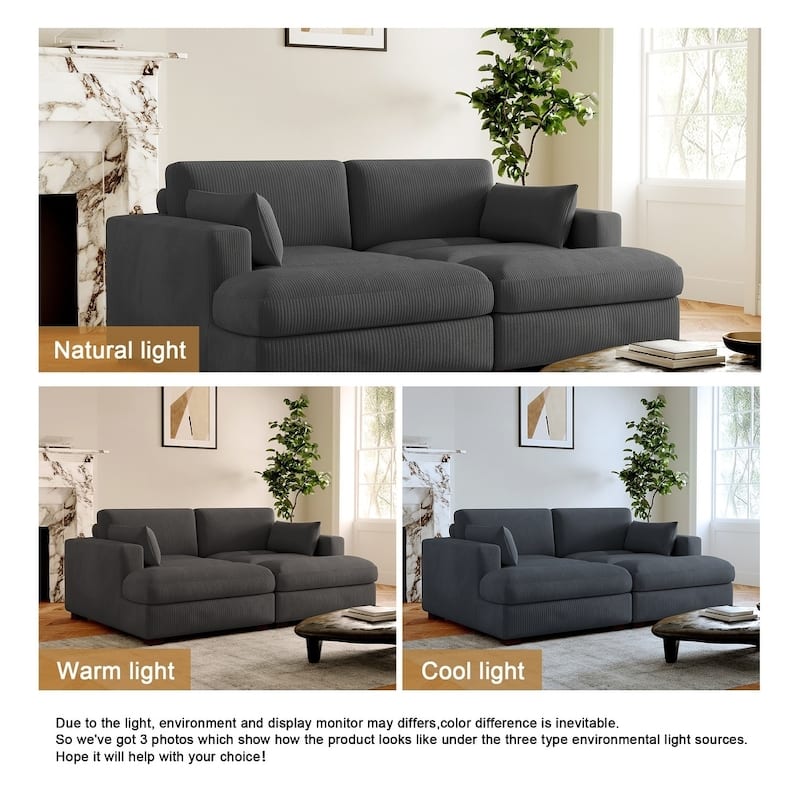 Left and Right Sectional Sofa Set Chaise Lounge Sofa Chair