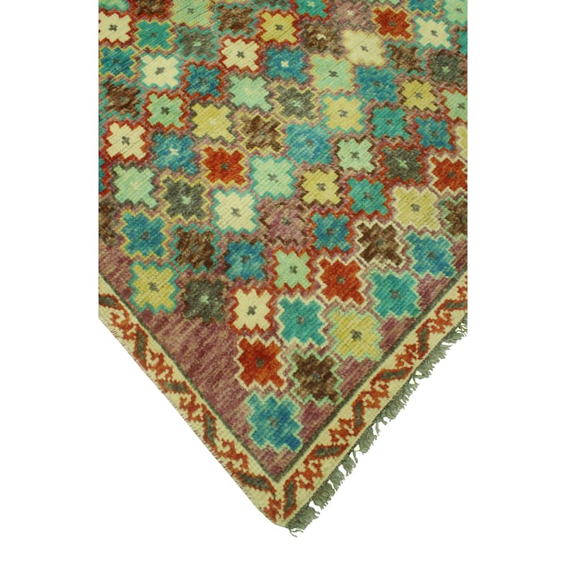 Noori Rug Balochi Khesraw Ivory/Purple Rug - 4'0" x 5'8"