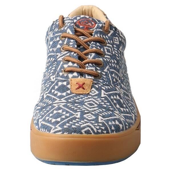 Shop Hooey Casual Shoes Mens Lopers Aztec Lace White Print Navy Overstock 26427508