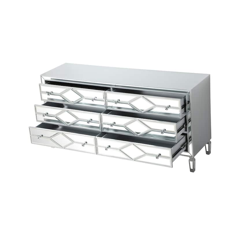 6 Drawer 64" Double Dresser