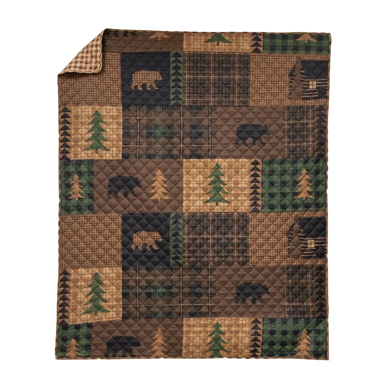 Your Lifestyle by Donna Sharp Brown Bear Cabin Microfiber Throw