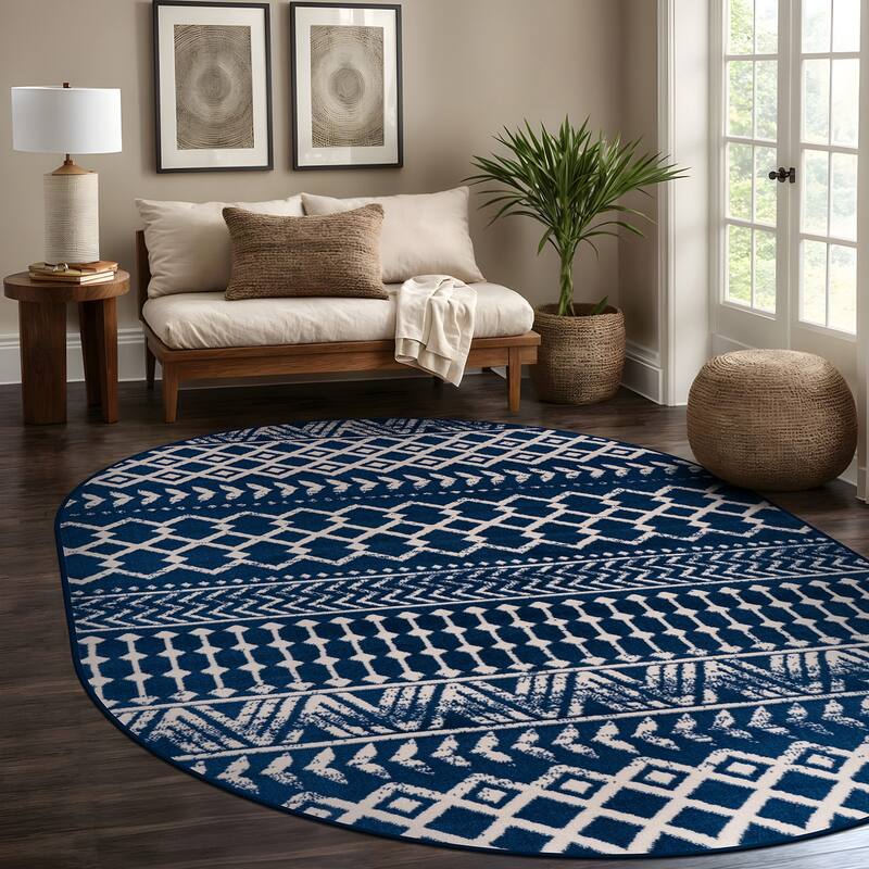 Beverly Rug Diamond Moroccan Bohemian Trellis Indoor Area Rug