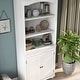 preview thumbnail 10 of 9, Omni Transitional 3-Shelf Wood Bookcase with Cabinet by Furniture of America