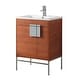 preview thumbnail 20 of 54, 24-inch Modern Bathroom Vanity Set w/ Vitreous China Sink Top Polished Chrome - Spicy Walnut