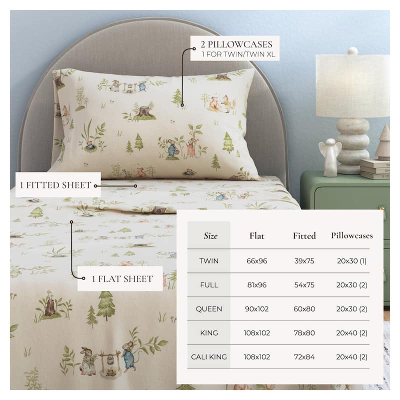 Linery & Co. Ultra-Soft Turkish Cotton Flannel Christmas Print Sheet Set
