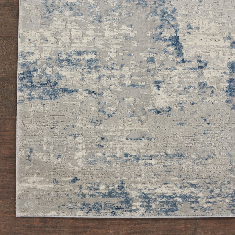 Copper Grove Nurnberg Modern Abstract Blue/Ivory Ombre Area Rug