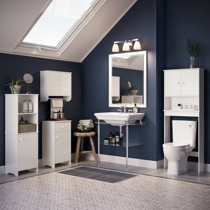 RiverRidge Medford Over the Toilet Bathroom Spacesaver Wall Medicine Storage Cabinet - White