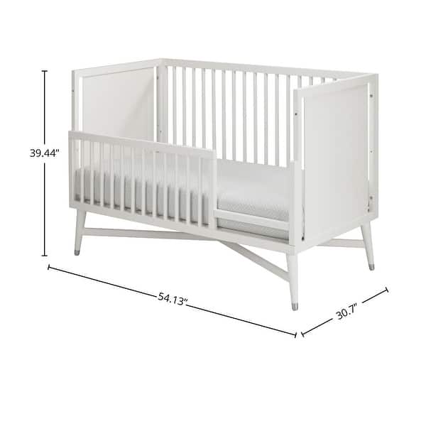 Mid Century 3-in-1 Convertible Crib, White