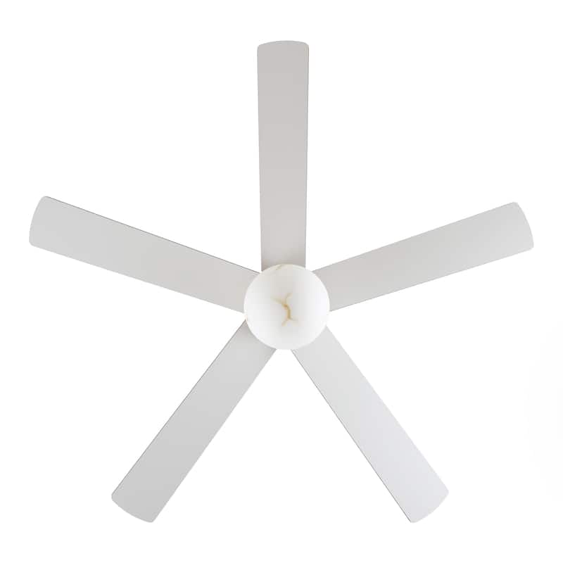 52" Modern Globe Frosted Glass Gold Dimmable Ceiling Fan with Light and Remote
