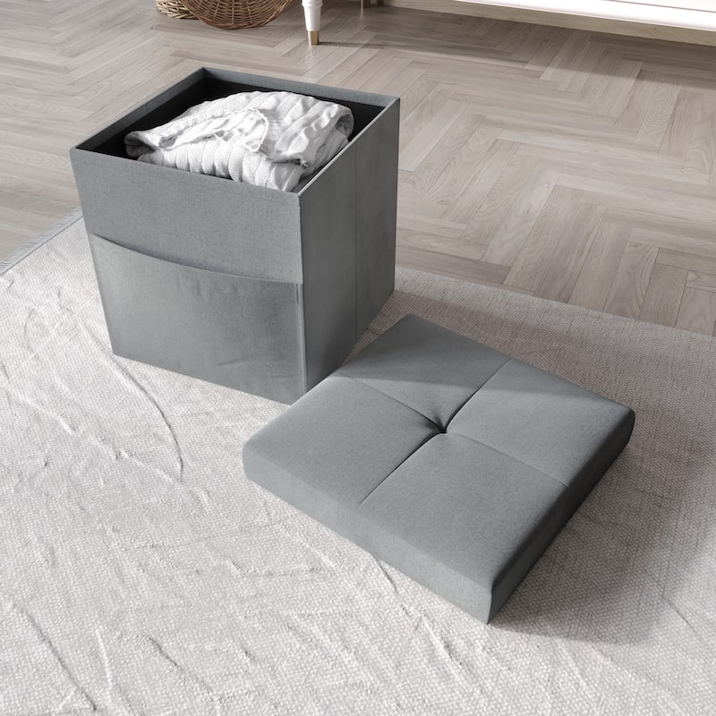 Chico Tufted Upholstered Folding Storage Bench