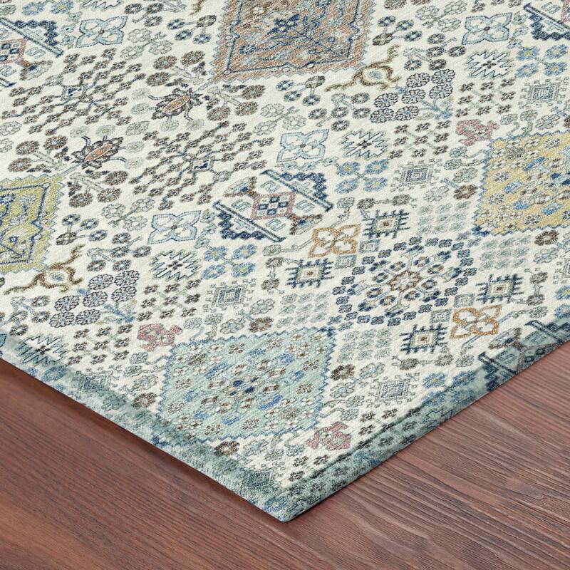 Machine Washable Indoor/ Outdoor Boho Panel Chantille Rug