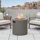 preview thumbnail 1 of 9, Aegean 24" Round Propane Fire Table in Mist Gray by Real Flame
