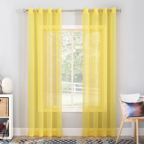No. 918 Calypso Voile Sheer Grommet Curtain Panel, Single Panel