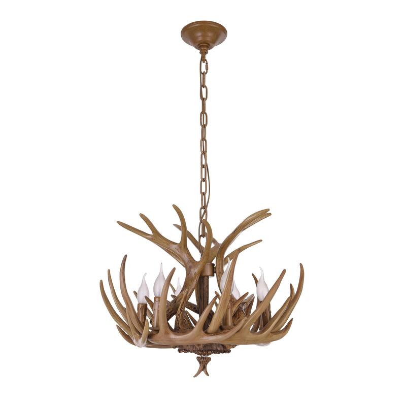 6 Light Natural Horn Color Antelope Antler Lighting