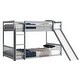 preview thumbnail 13 of 24, Twin over Twin Floor Bunk Bed with Slide and Ladder