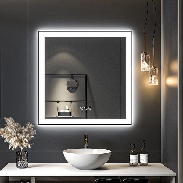 Framed lighted mirror cheap