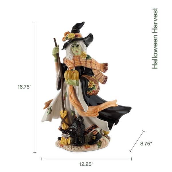 Fitz and Floyd Halloween Harvest Witch Figurine, 16.75 Inch