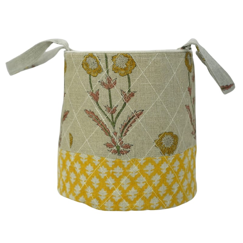 Fabdivine Handmade Floral Room Décor Nursery Storage Basket